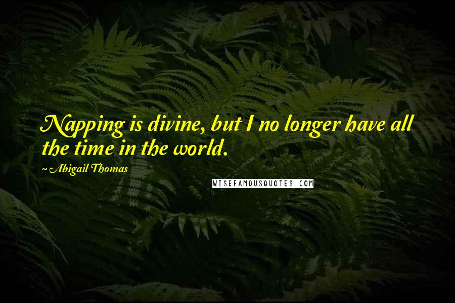 Abigail Thomas Quotes: Napping is divine, but I no longer have all the time in the world.