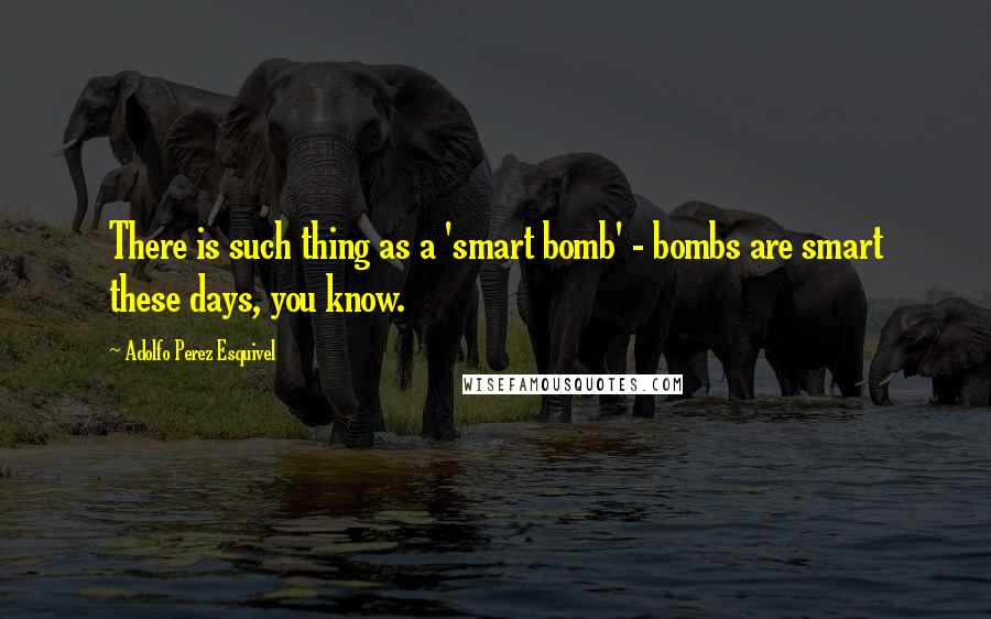 Adolfo Perez Esquivel Quotes: There is such thing as a 'smart bomb' - bombs are smart these days, you know.