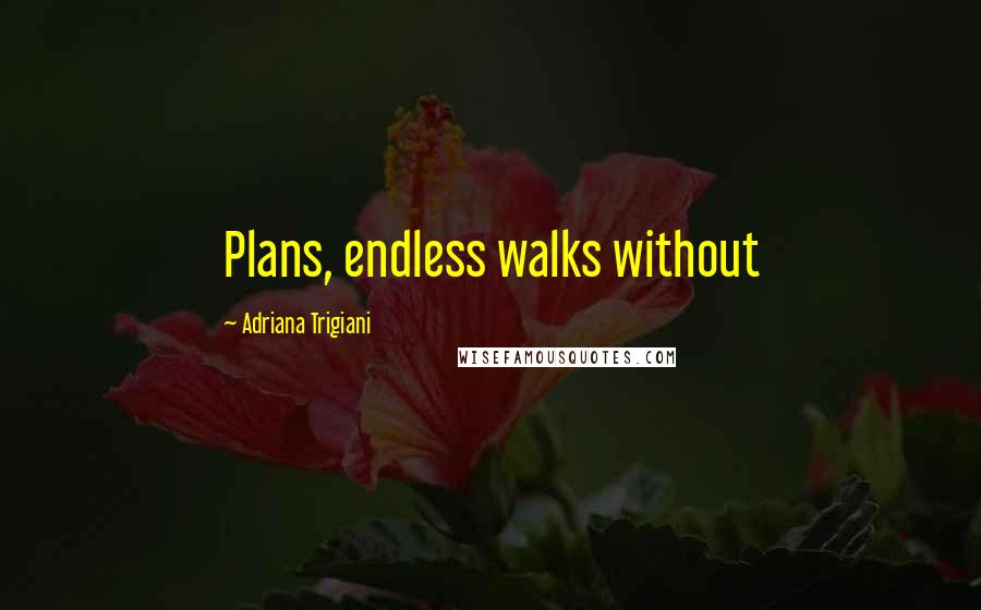 Adriana Trigiani Quotes: Plans, endless walks without