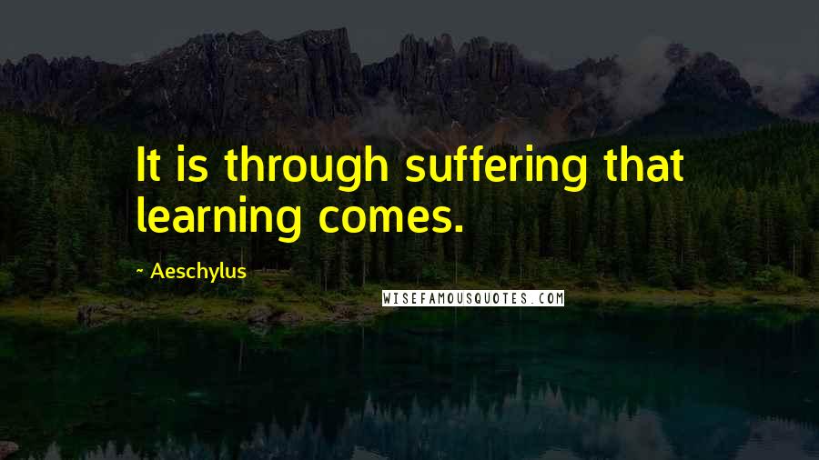 Aeschylus Quotes: It is through suffering that learning comes.