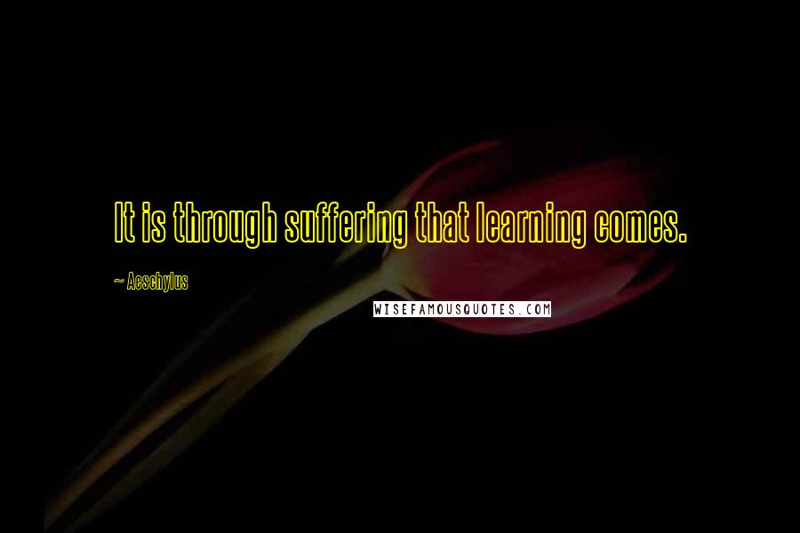 Aeschylus Quotes: It is through suffering that learning comes.