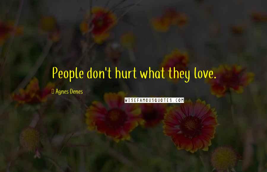 Agnes Denes Quotes: People don't hurt what they love.