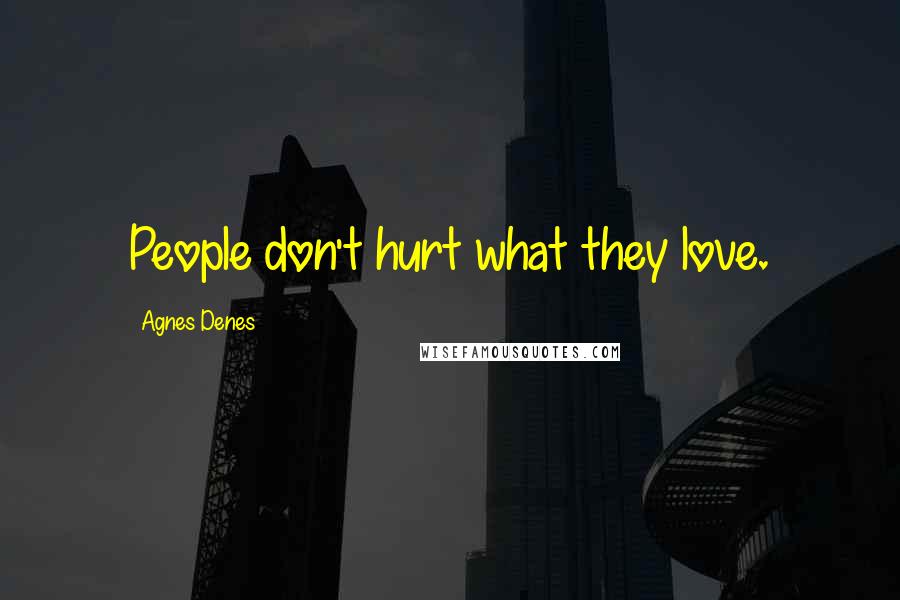 Agnes Denes Quotes: People don't hurt what they love.