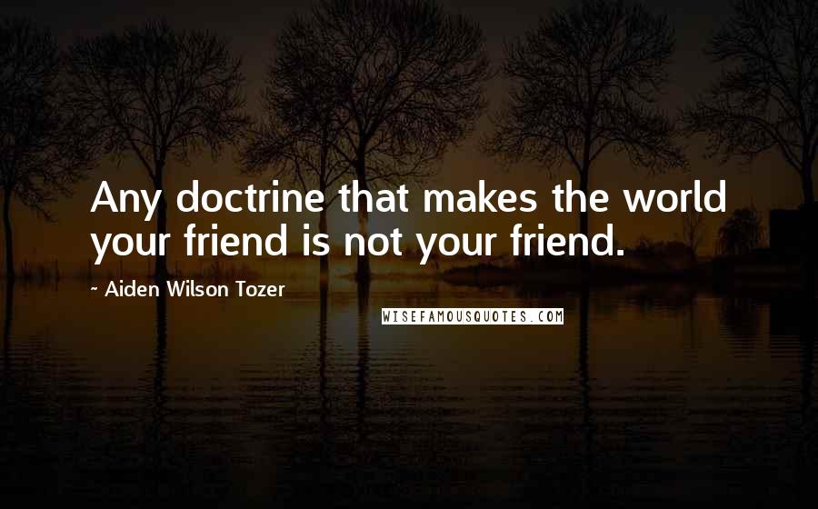 Aiden Wilson Tozer Quotes: Any doctrine that makes the world your friend is not your friend.