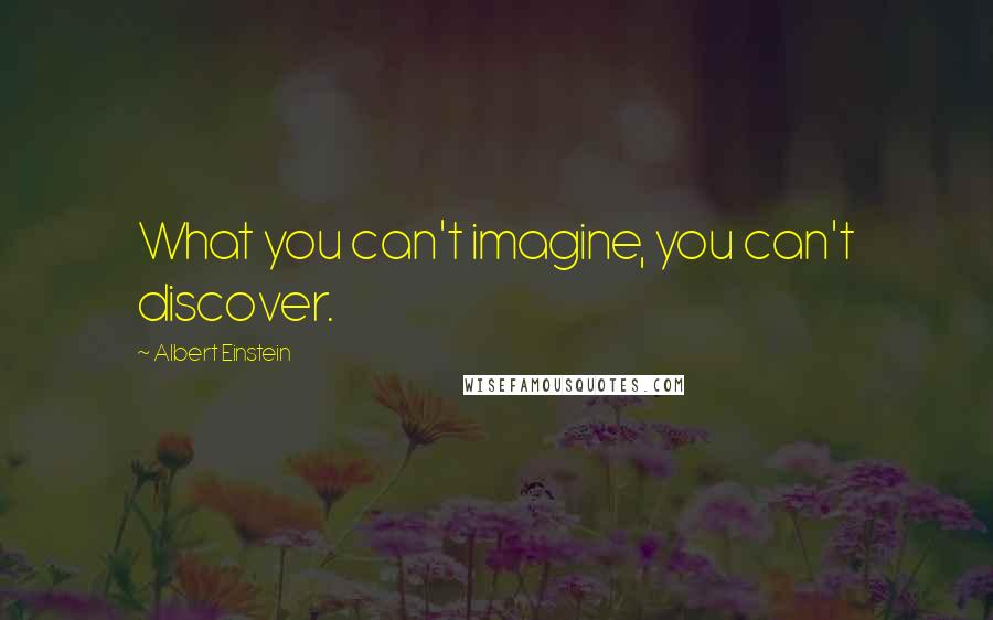 Albert Einstein Quotes: What you can't imagine, you can't discover.