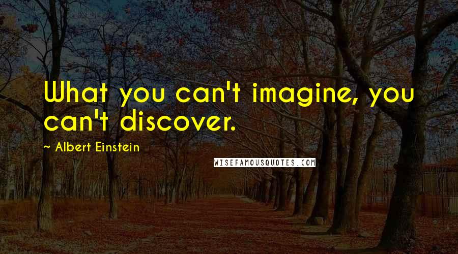 Albert Einstein Quotes: What you can't imagine, you can't discover.