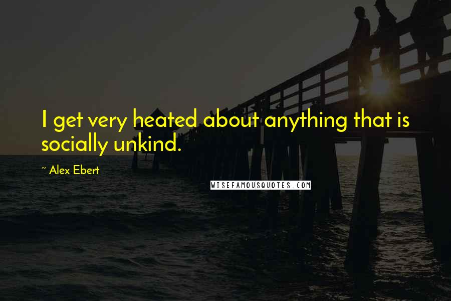 Alex Ebert Quotes: I get very heated about anything that is socially unkind.