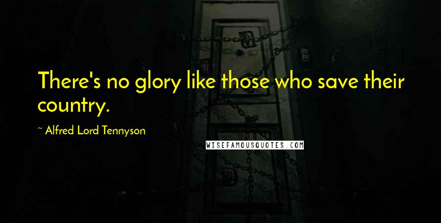 Alfred Lord Tennyson Quotes: There's no glory like those who save their country.