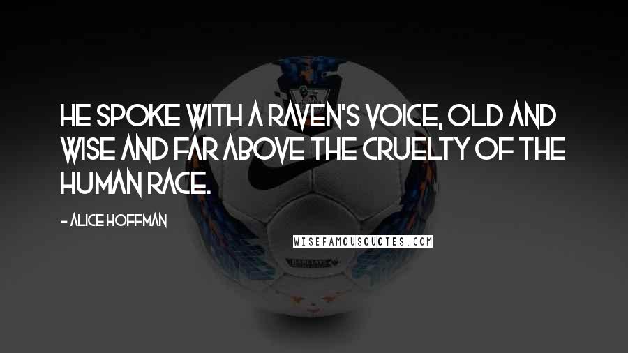 Alice Hoffman Quotes: He spoke with a raven's voice, old and wise and far above the cruelty of the human race.