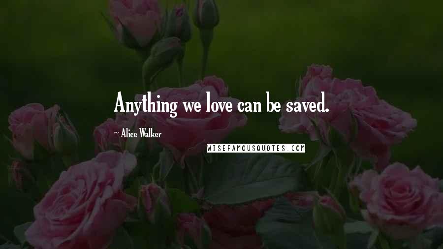 Alice Walker Quotes: Anything we love can be saved.