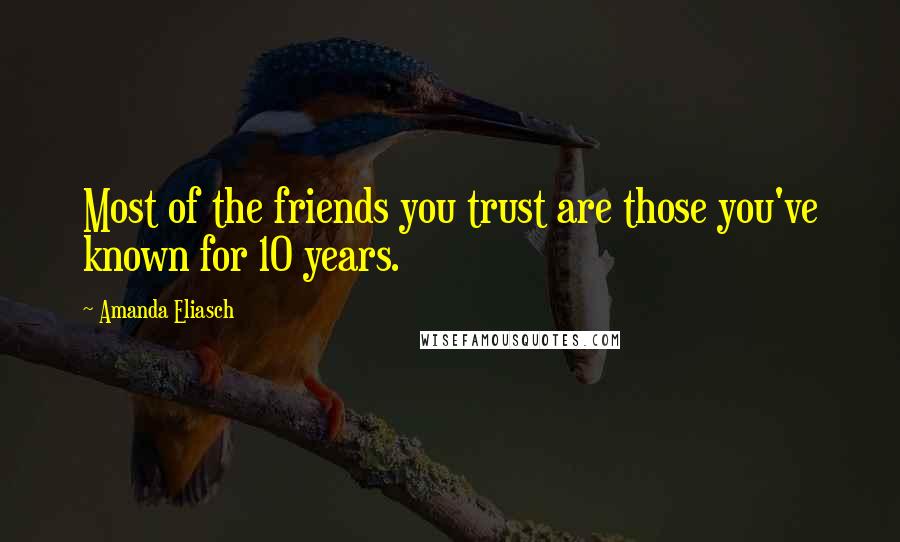 Amanda Eliasch Quotes: Most of the friends you trust are those you've known for 10 years.