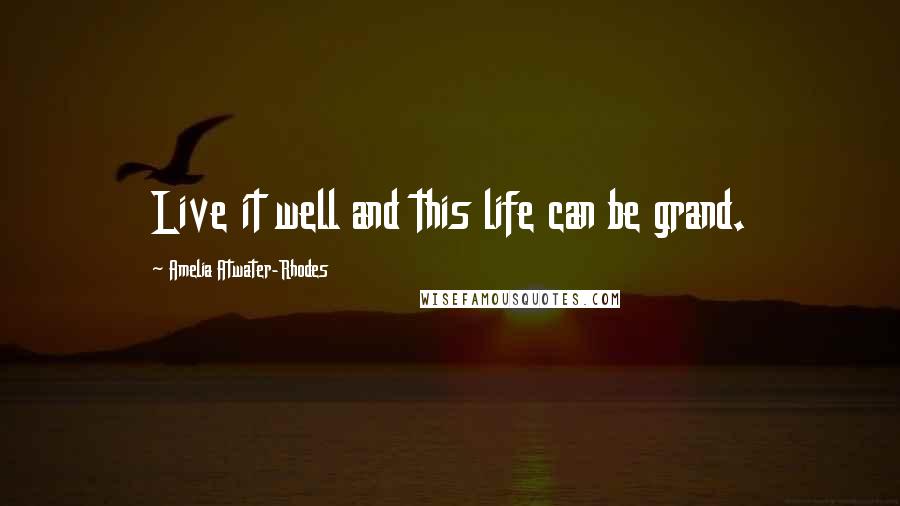 Amelia Atwater-Rhodes Quotes: Live it well and this life can be grand.