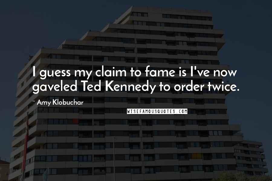 Amy Klobuchar Quotes: I guess my claim to fame is I've now gaveled Ted Kennedy to order twice.