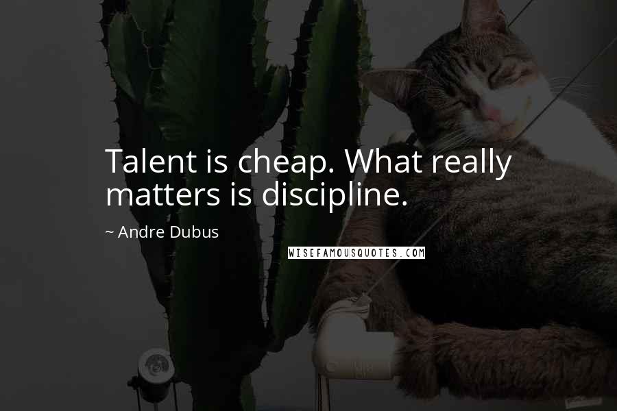 Andre Dubus Quotes: Talent is cheap. What really matters is discipline.