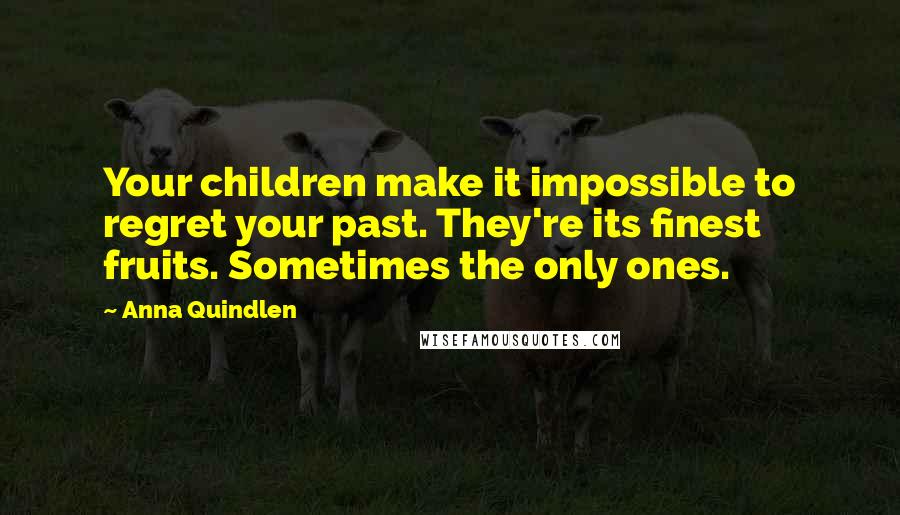 Anna Quindlen Quotes: Your children make it impossible to regret your past. They're its finest fruits. Sometimes the only ones.