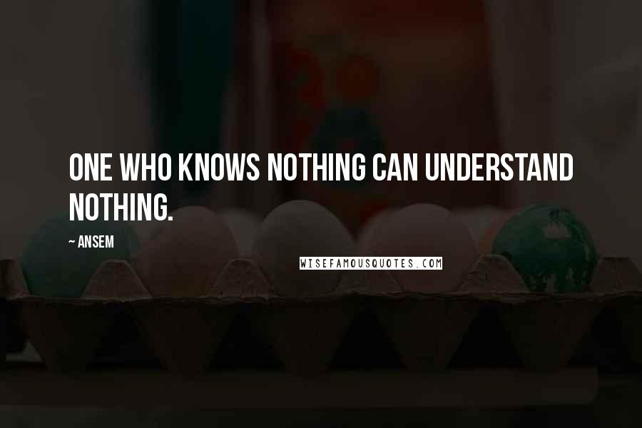 Ansem Quotes: One who knows nothing can understand nothing.