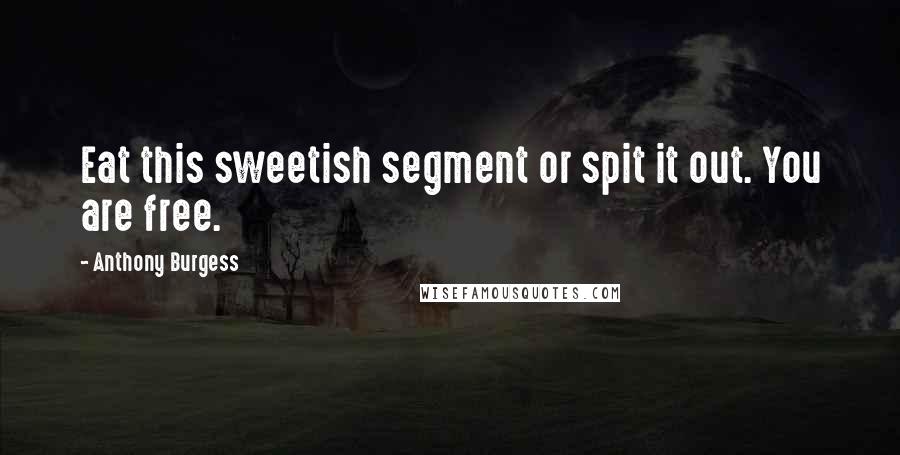 Anthony Burgess Quotes: Eat this sweetish segment or spit it out. You are free.