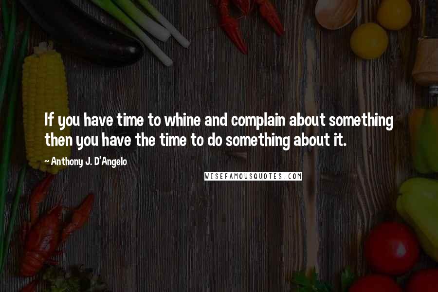 Anthony J. D'Angelo Quotes: If you have time to whine and complain about something then you have the time to do something about it.