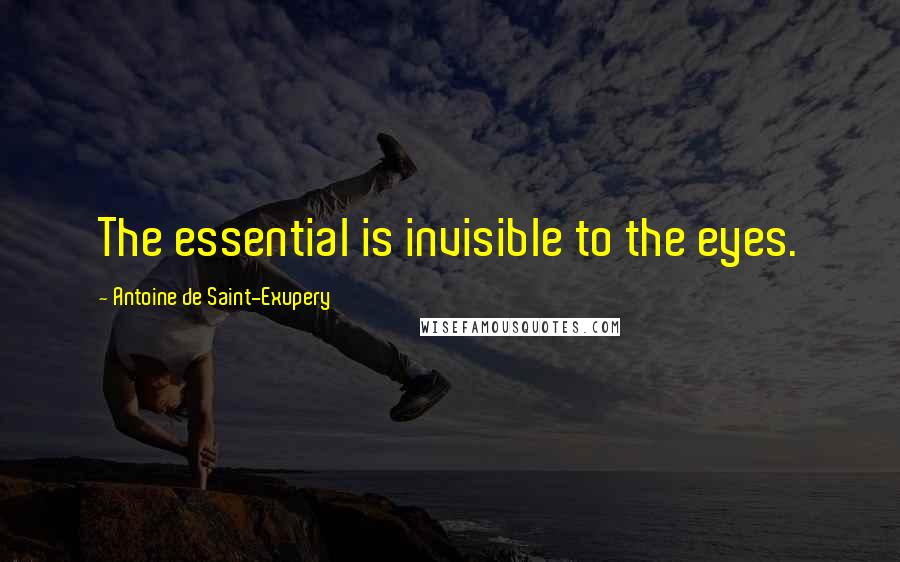 Antoine De Saint-Exupery Quotes: The essential is invisible to the eyes.