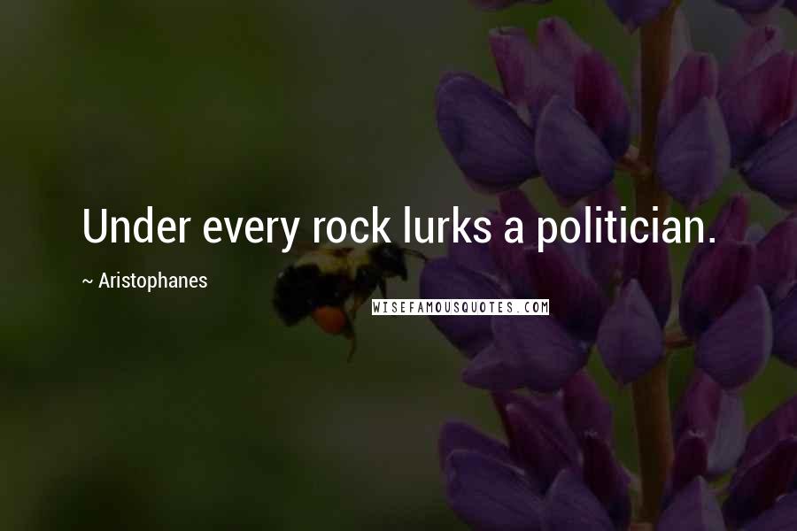 Aristophanes Quotes: Under every rock lurks a politician.