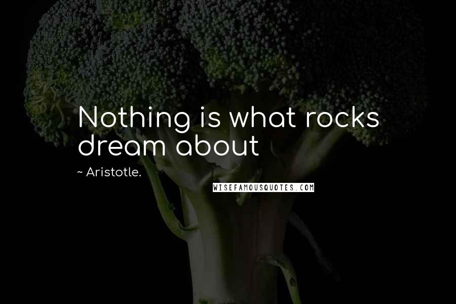 Aristotle. Quotes: Nothing is what rocks dream about