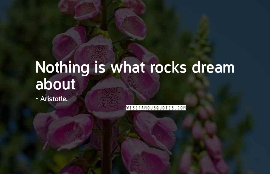 Aristotle. Quotes: Nothing is what rocks dream about