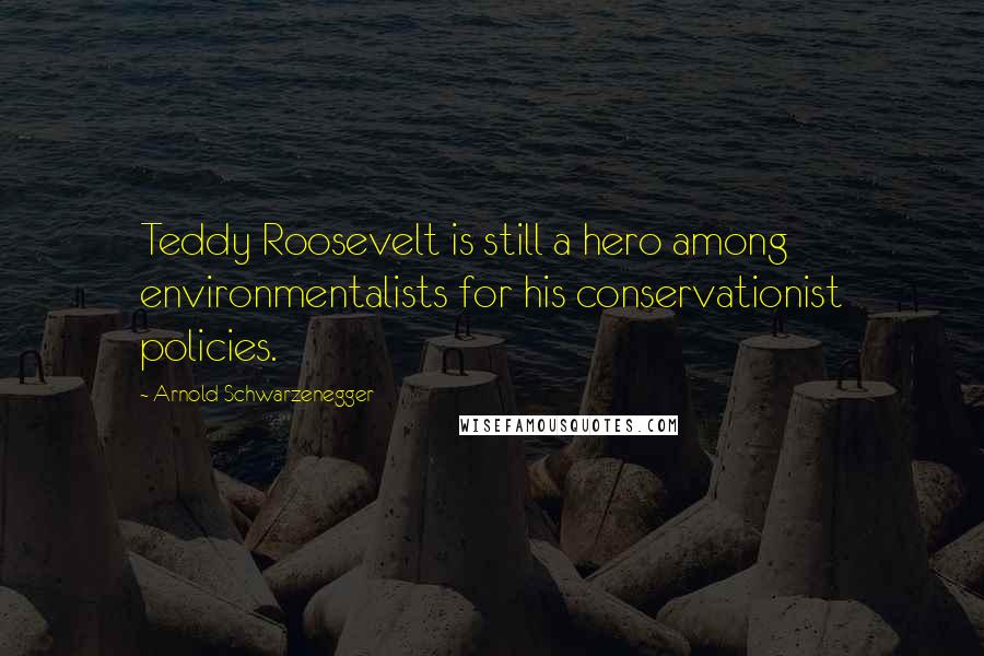 Arnold Schwarzenegger Quotes: Teddy Roosevelt is still a hero among environmentalists for his conservationist policies.