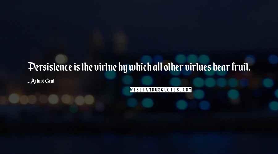 Arturo Graf Quotes: Persistence is the virtue by which all other virtues bear fruit.