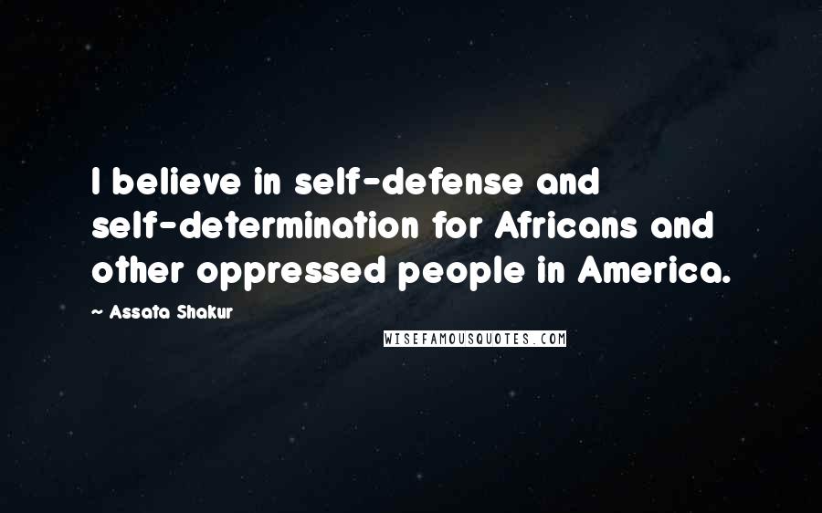 Assata Shakur Quotes: I believe in self-defense and self-determination for Africans and other oppressed people in America.