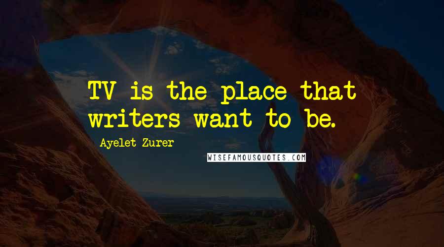 Ayelet Zurer Quotes: TV is the place that writers want to be.