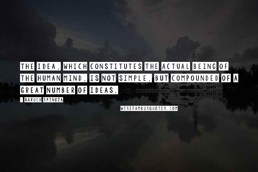 Baruch Spinoza Quotes: The idea, which constitutes the actual being of the human mind, is not simple, but compounded of a great number of ideas.