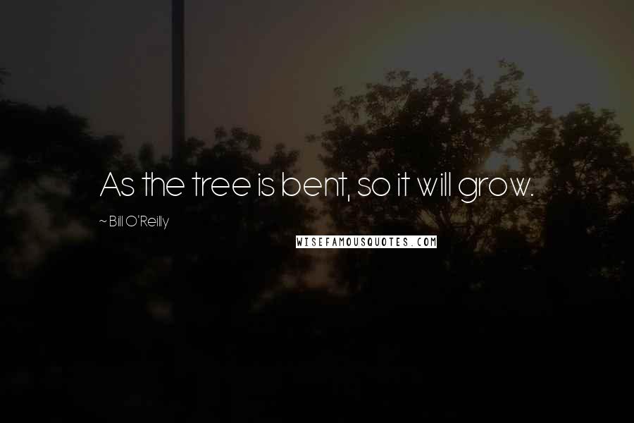 Bill O'Reilly Quotes: As the tree is bent, so it will grow.