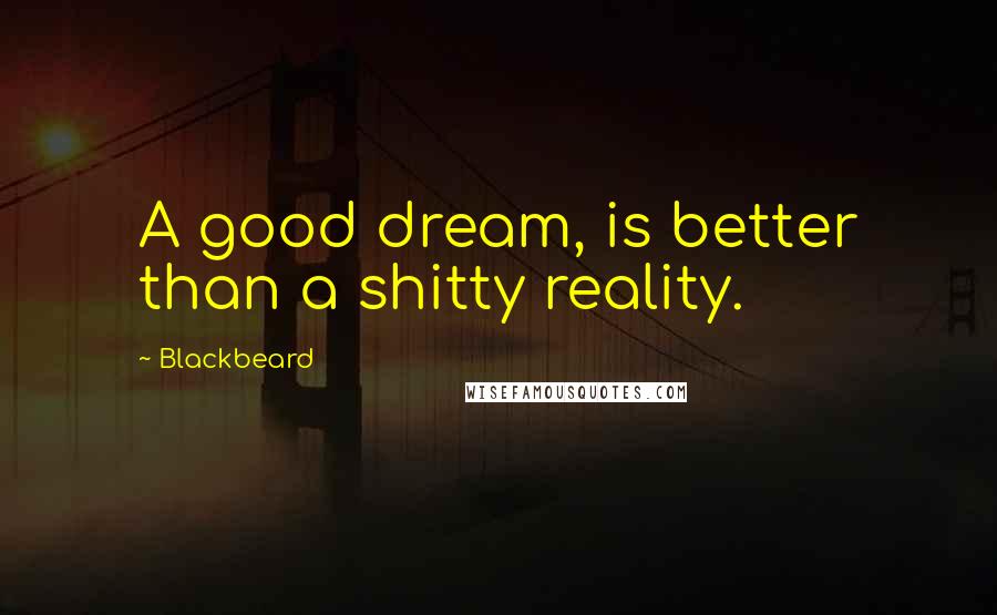 Blackbeard Quotes: A good dream, is better than a shitty reality.