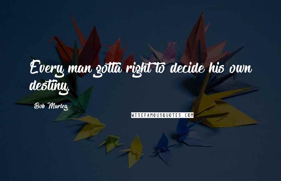 Bob Marley Quotes: Every man gotta right to decide his own destiny.