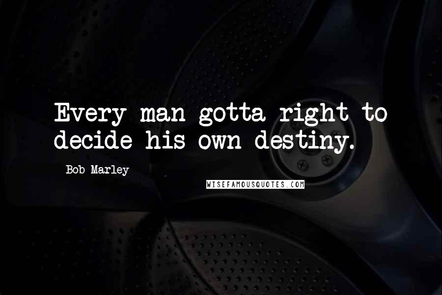 Bob Marley Quotes: Every man gotta right to decide his own destiny.