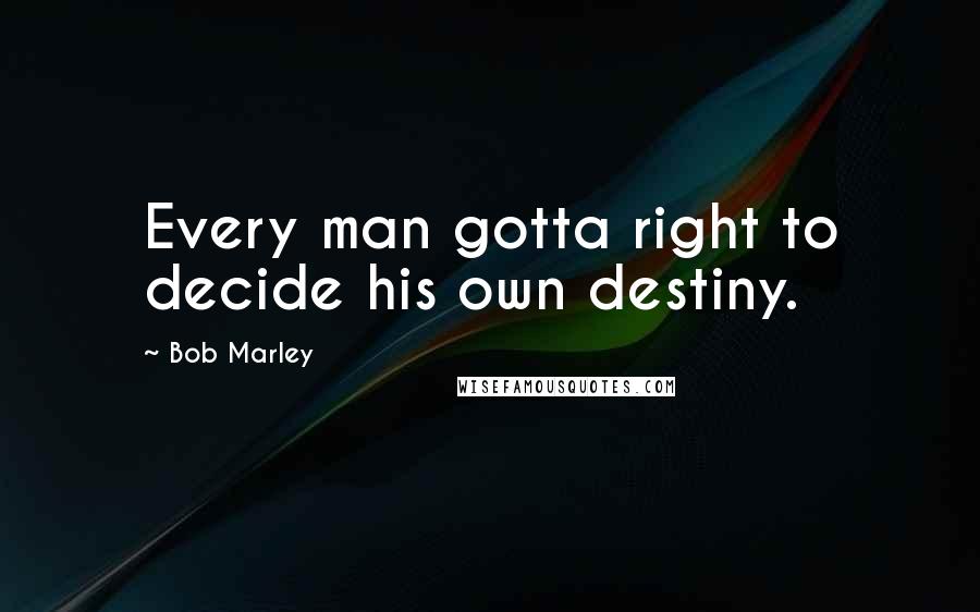 Bob Marley Quotes: Every man gotta right to decide his own destiny.