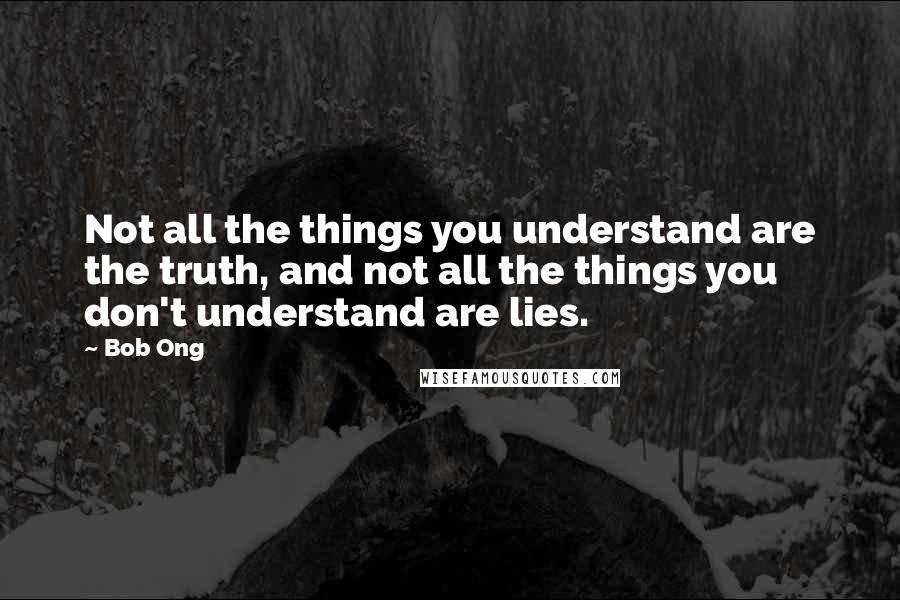 Bob Ong Quotes: Not all the things you understand are the truth, and not all the things you don't understand are lies.