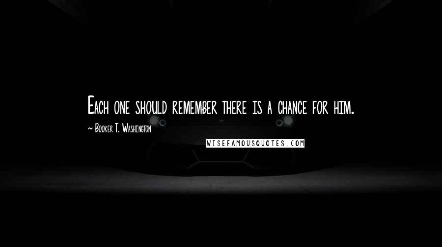 Booker T. Washington Quotes: Each one should remember there is a chance for him.