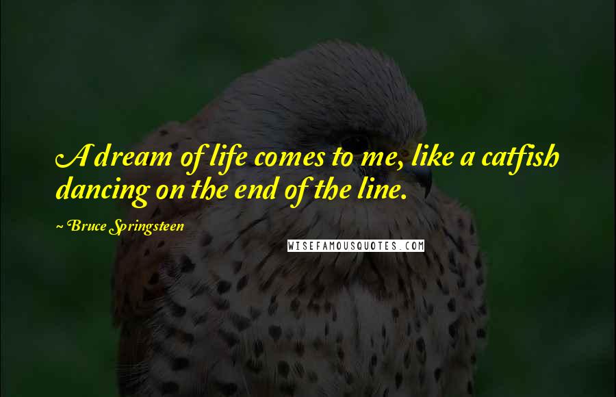 Bruce Springsteen Quotes: A dream of life comes to me, like a catfish dancing on the end of the line.