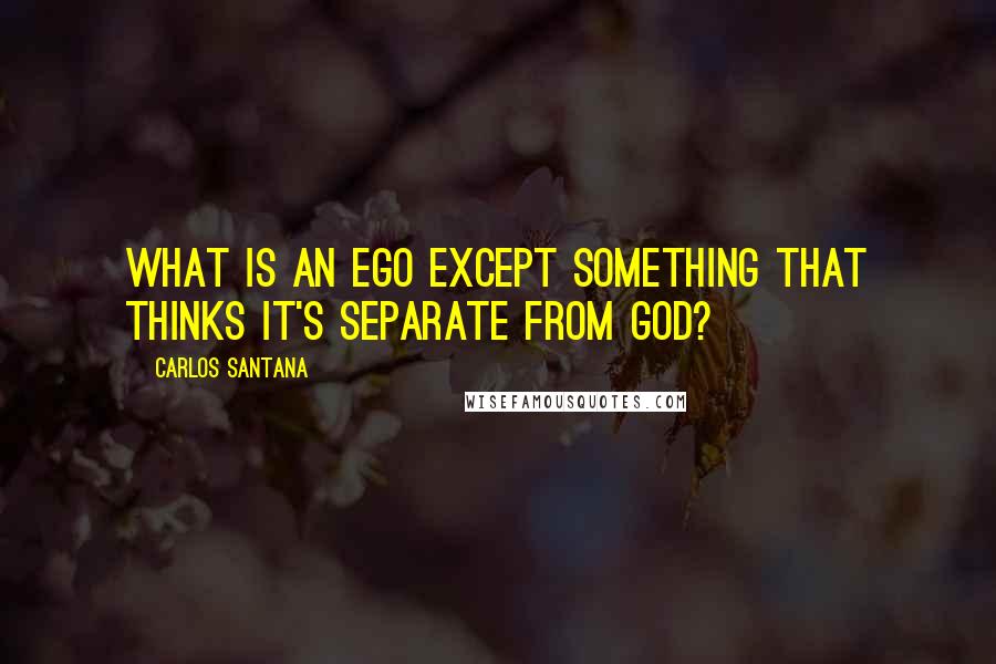 Carlos Santana Quotes: What is an ego except something that thinks it's separate from God?