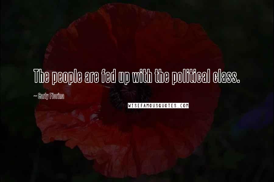 Carly Fiorina Quotes: The people are fed up with the political class.