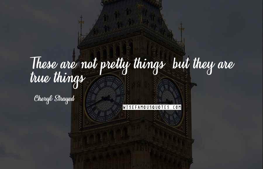 Cheryl Strayed Quotes: These are not pretty things, but they are true things.