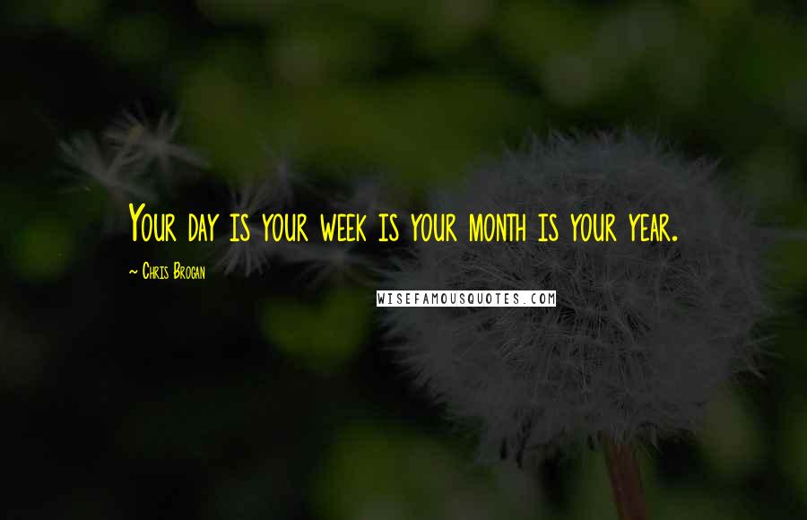 Chris Brogan Quotes: Your day is your week is your month is your year.