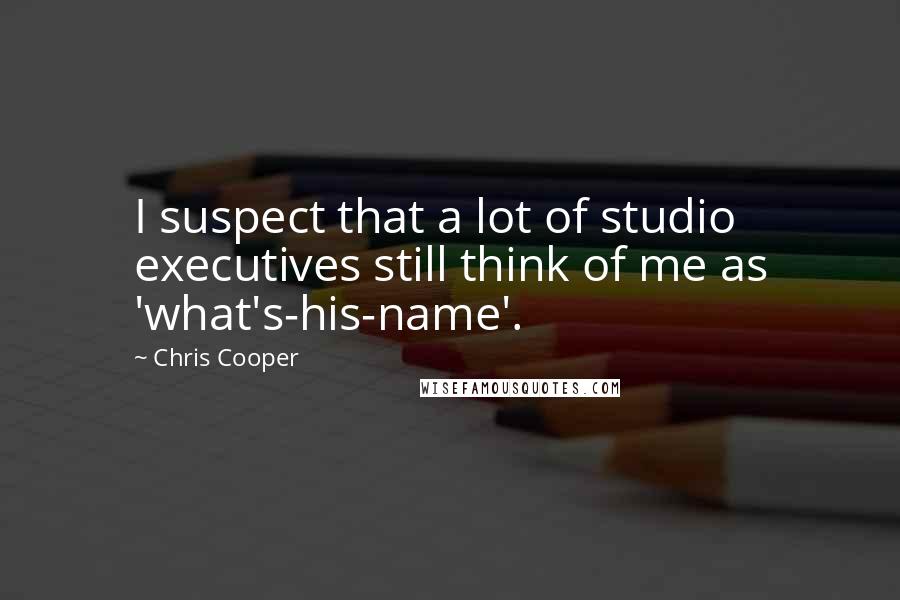 Chris Cooper Quotes: I suspect that a lot of studio executives still think of me as 'what's-his-name'.