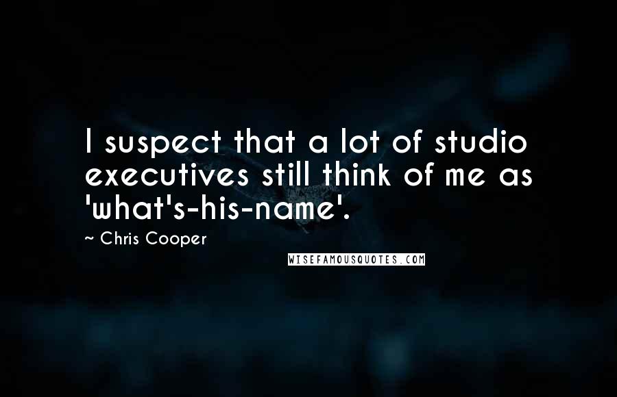 Chris Cooper Quotes: I suspect that a lot of studio executives still think of me as 'what's-his-name'.