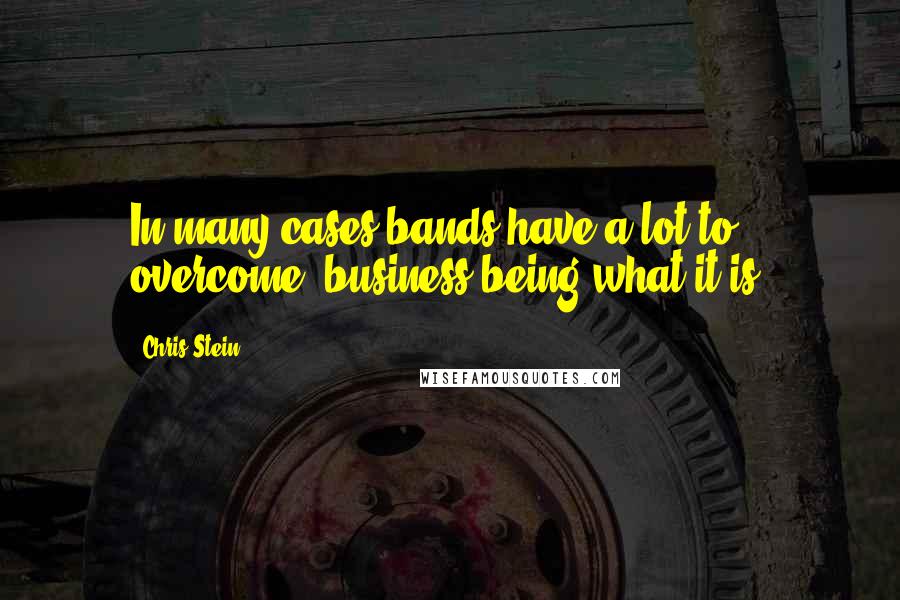 Chris Stein Quotes: In many cases bands have a lot to overcome, business being what it is.