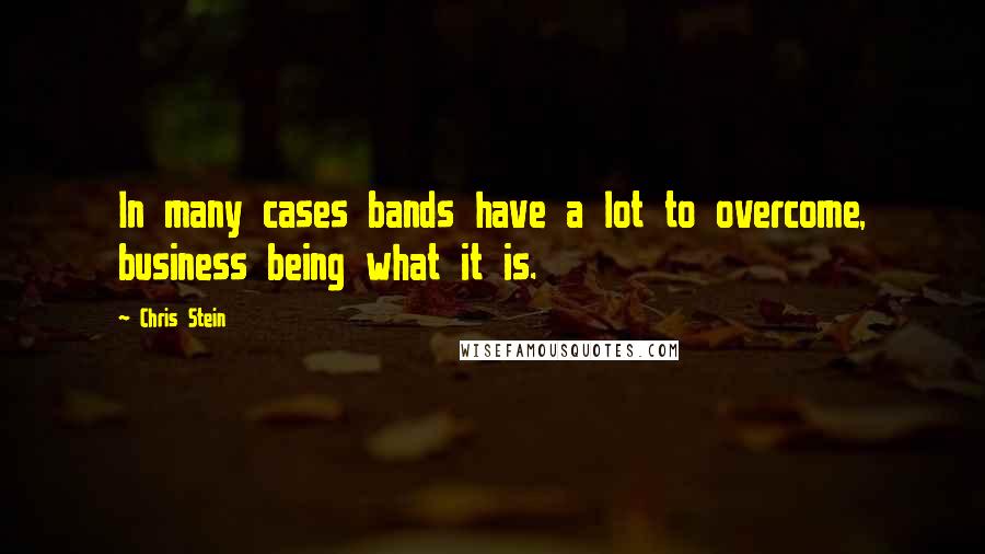 Chris Stein Quotes: In many cases bands have a lot to overcome, business being what it is.