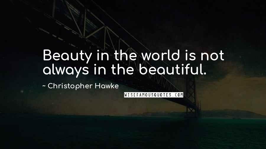 Christopher Hawke Quotes: Beauty in the world is not always in the beautiful.