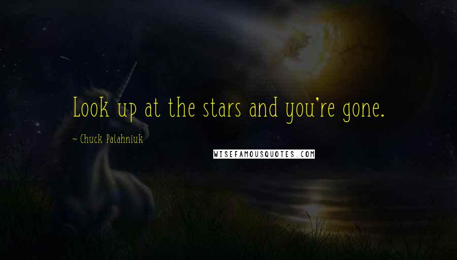 Chuck Palahniuk Quotes: Look up at the stars and you're gone.