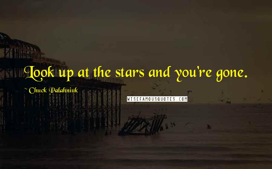 Chuck Palahniuk Quotes: Look up at the stars and you're gone.